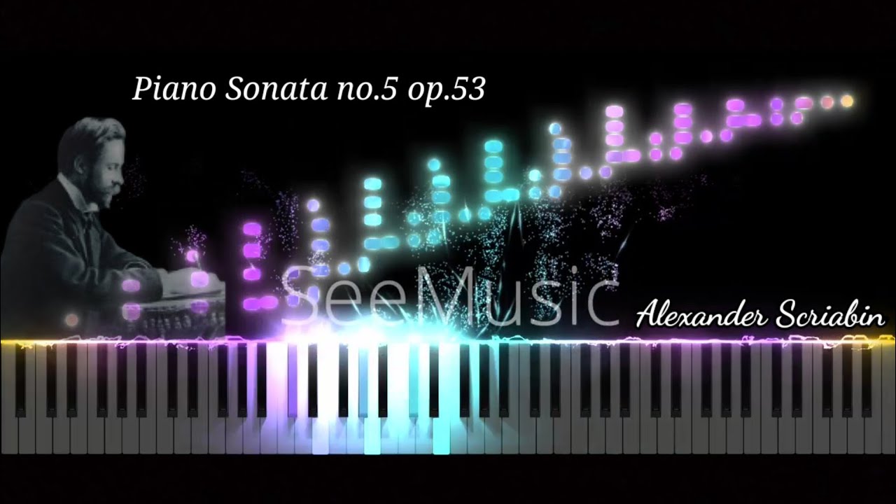 Alexander Scriabin - Piano Sonata no.5 op.53 - Grand Piano HQ (LED Effect)
