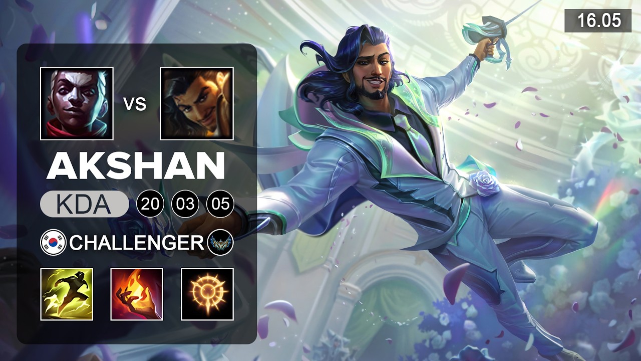 Akshan vs Ekko Mid - KR Challenger - Patch 16.05 Season 16