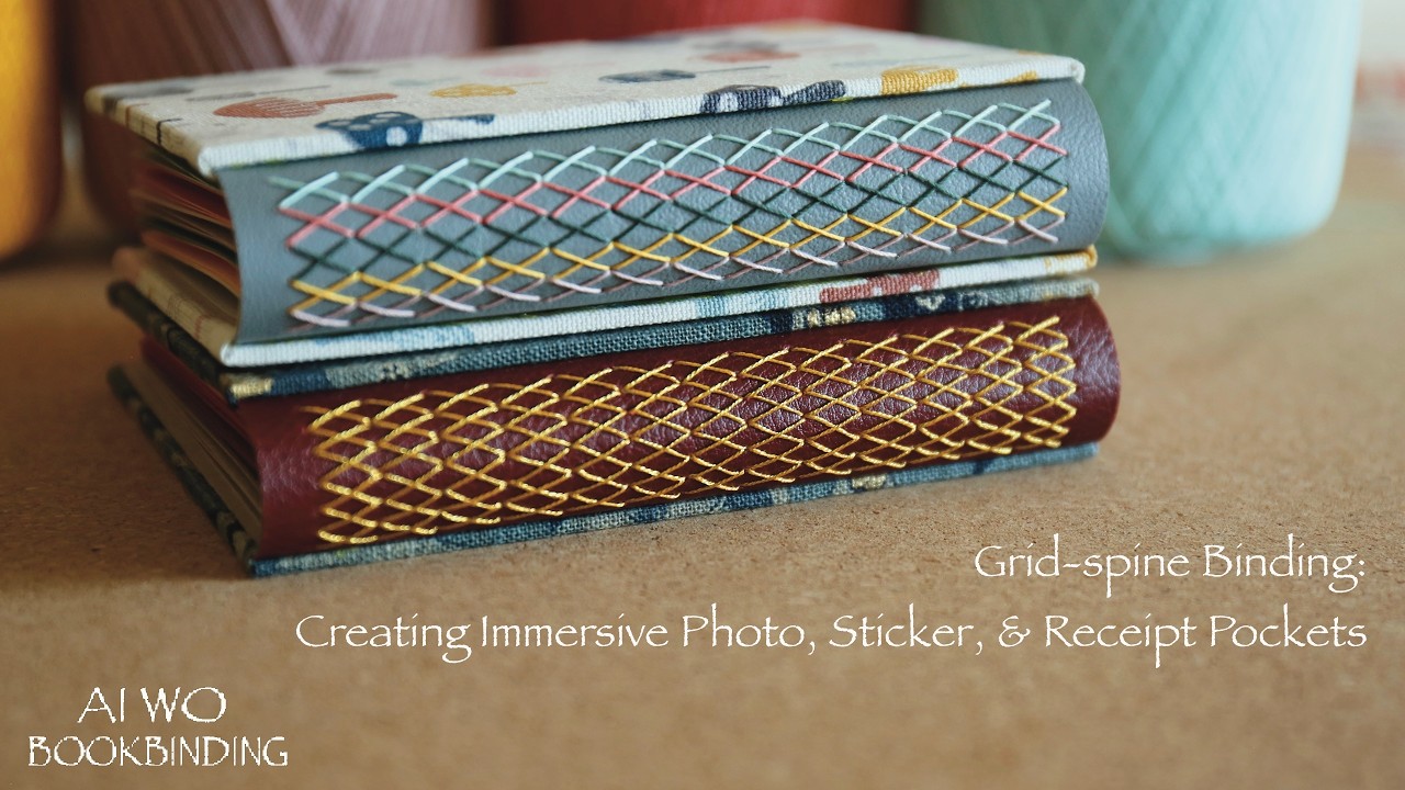 ASMR✨Immersive A6 Mini Organizer: Grid Spine Bookbinding🪡🧵
