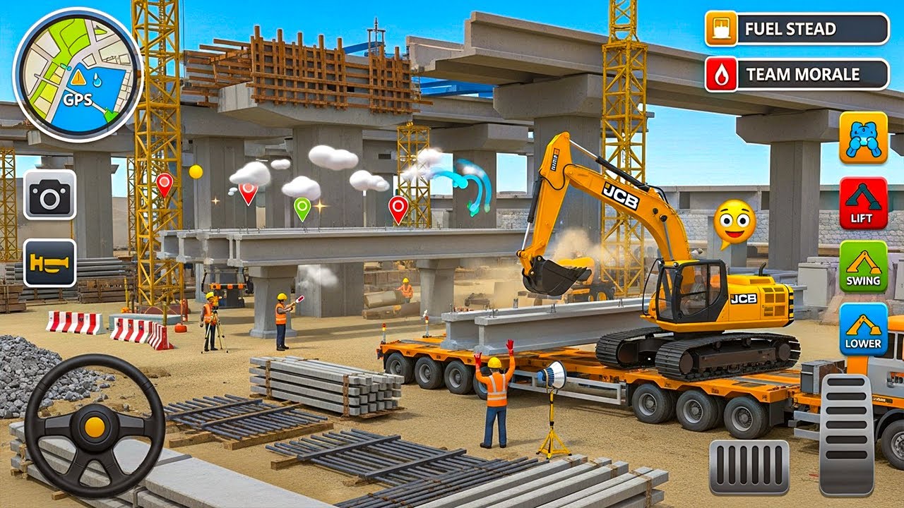 JCB Construction Simulator 3D - Real JCB Excavator Crane Game - Android Gameplay