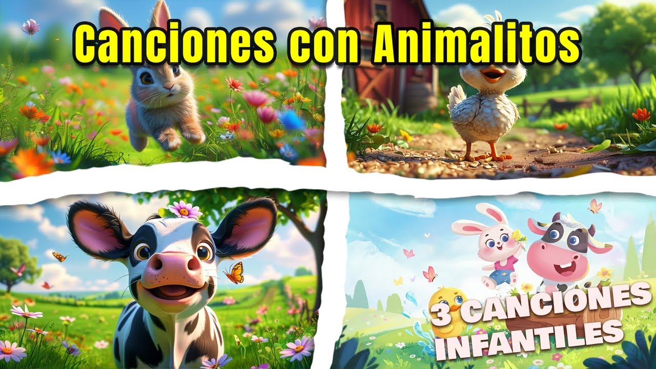 Tres Canciones Mágicas para los Más Pequeños con Animalitos 🪄 | Tres Canciones Infantiles para Jugar