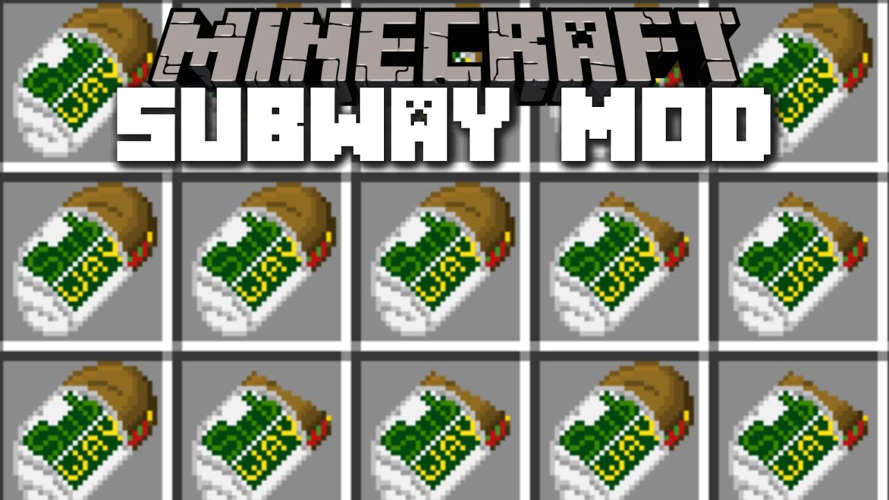 Minecraft SUBWAY FAST FOOD MOD / ENDLESS SANDWICHES AND DRINKS!! Minecraft
