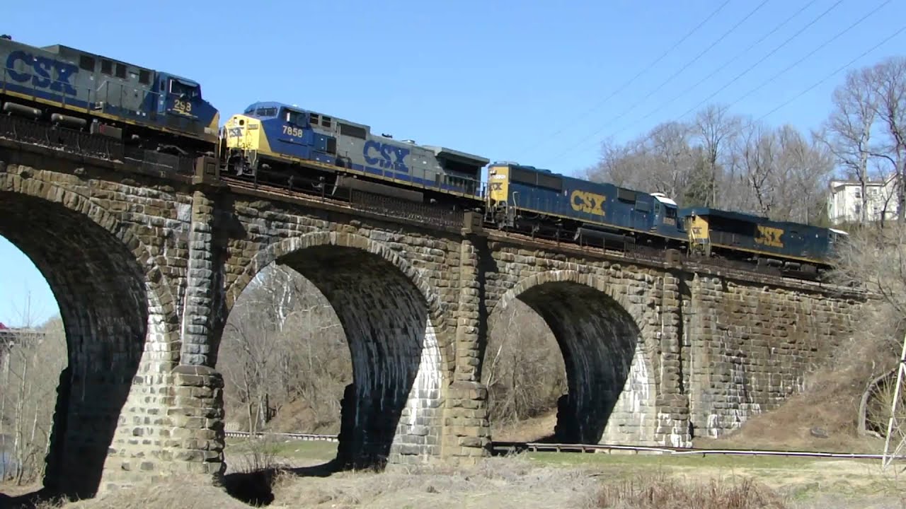 EMD SD50-3 & YN2 Dash 8W Over Thomas Viaduct