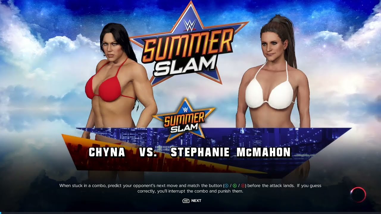 wwe2k23 Chyna vs Stephanie McMahon Bikini Match