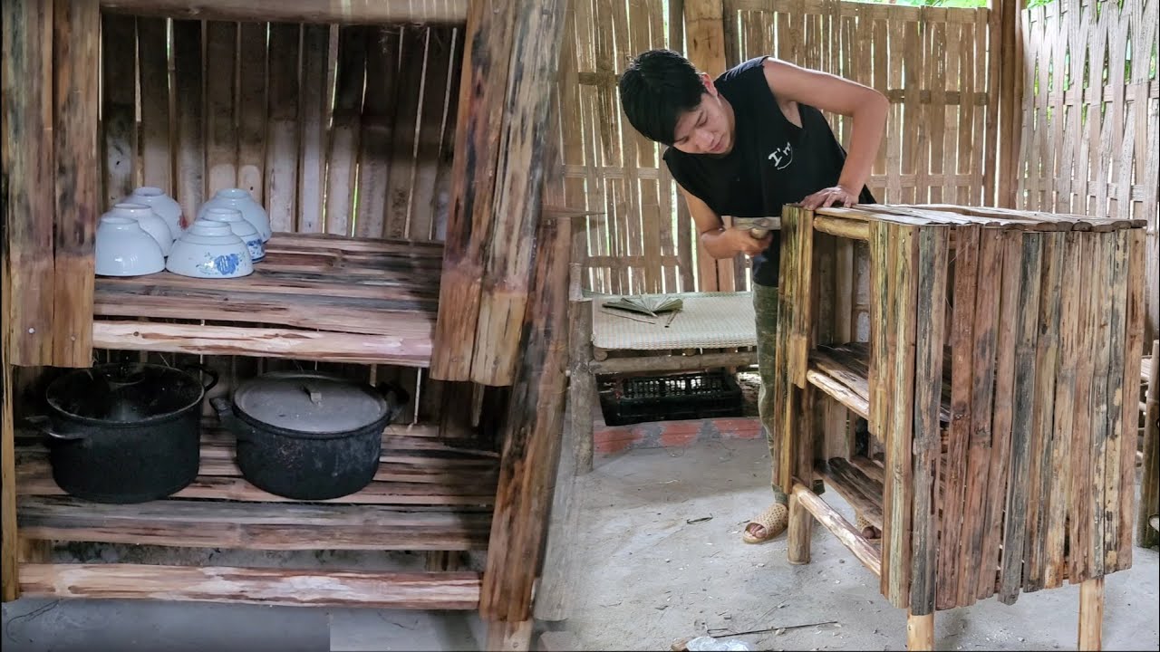 Make dish cabinets from bamboo and wood. Binh's daily life | B&igrave;nh - Building new life