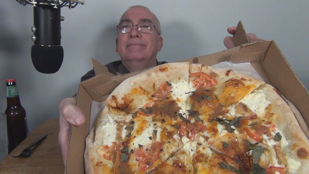ASMR Eating Sal's Caprese Pizza Whispering