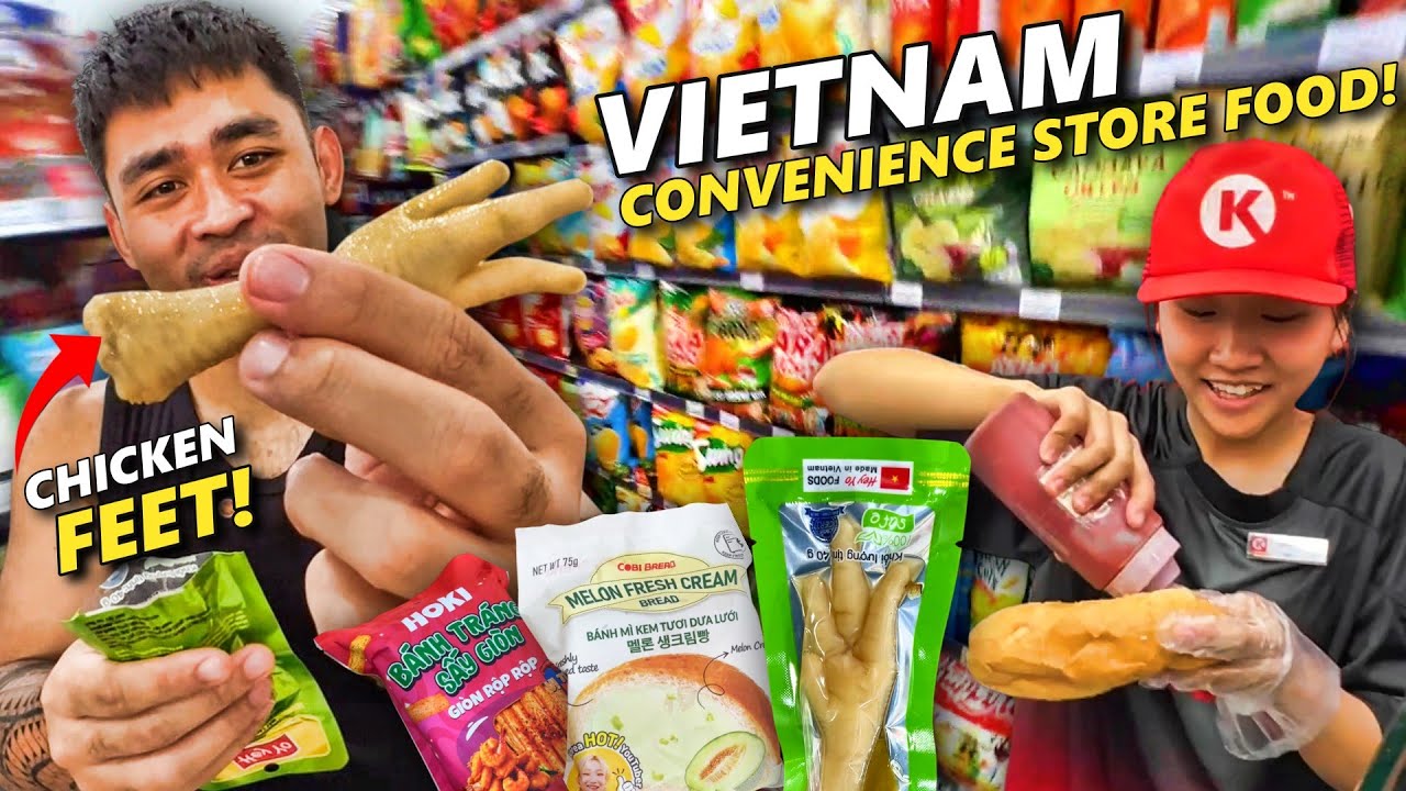 Eating Only VIETNAM Convenience Store Food in Hanoi🇻🇳 May PAA ng Manok!