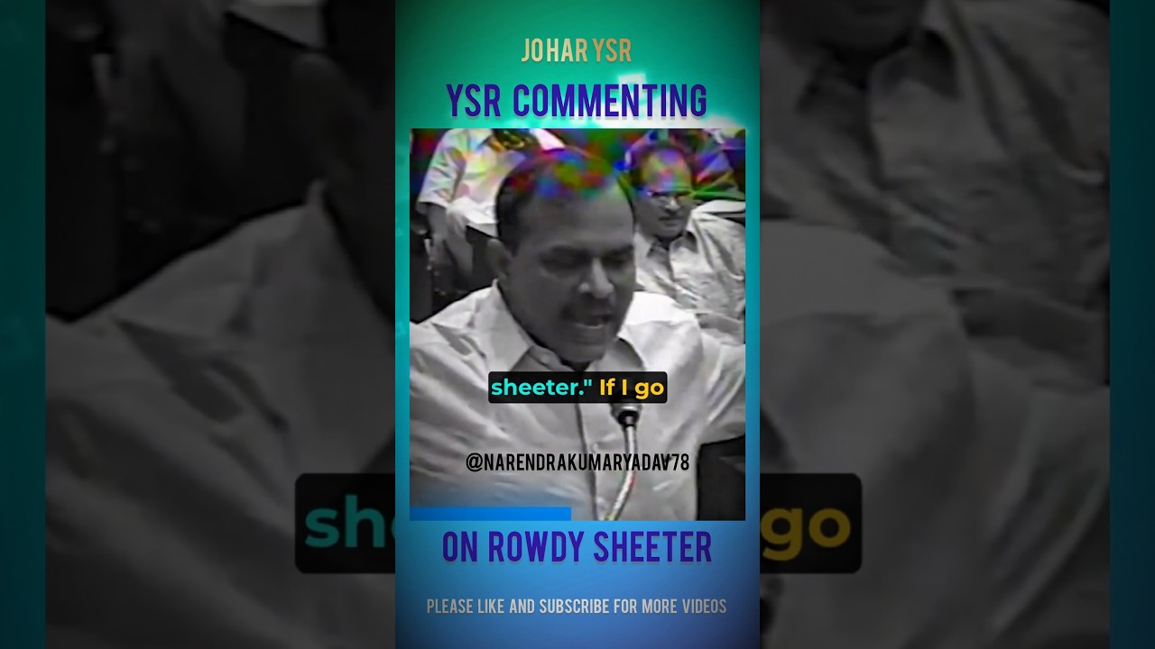 YSR commenting on Rowdy sheeter #ysrcp #ysr #ysjagan #shortsfeed #shorts