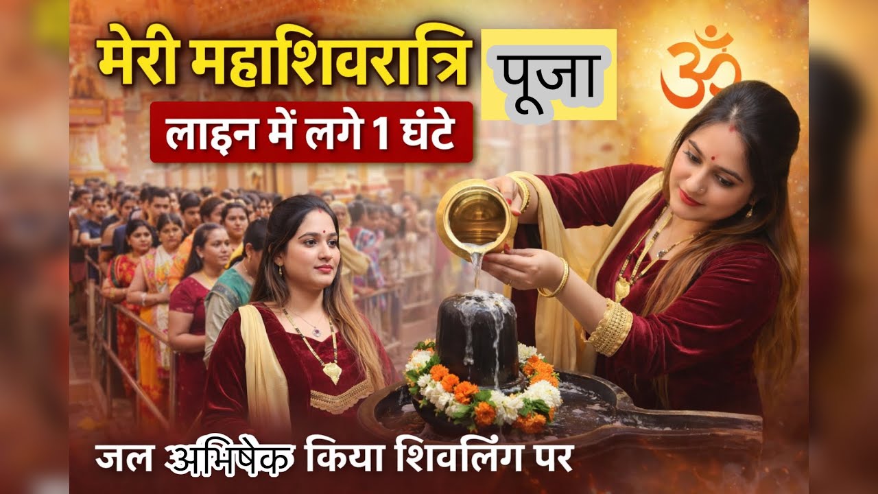 Mahashivratri Pooja 🙏 1 Ghante Line Me Khade Rehkar Kiya Jal अभिषेक #MahashivratriVlog#VartFood