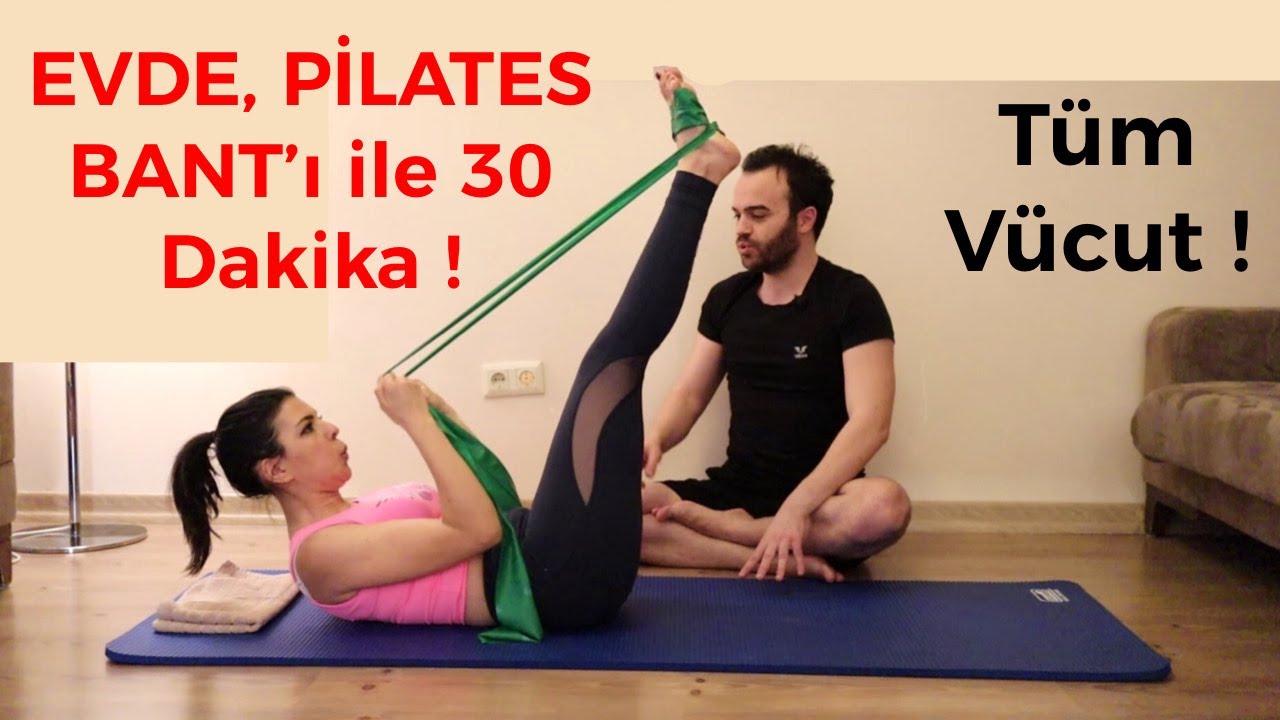EVDE, PİLATES BANTI İLE HERGÜN YAPABİLECEĞİNİZ TÜM VÜCUT İÇİN MAT PİLATES. PİLATES LASTİĞİ İLE 30 DK