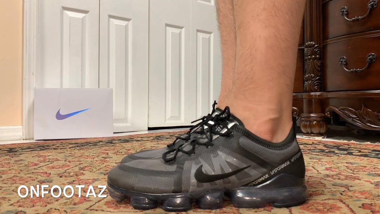 Nike Air VaporMax 2019 Triple Black On Foot