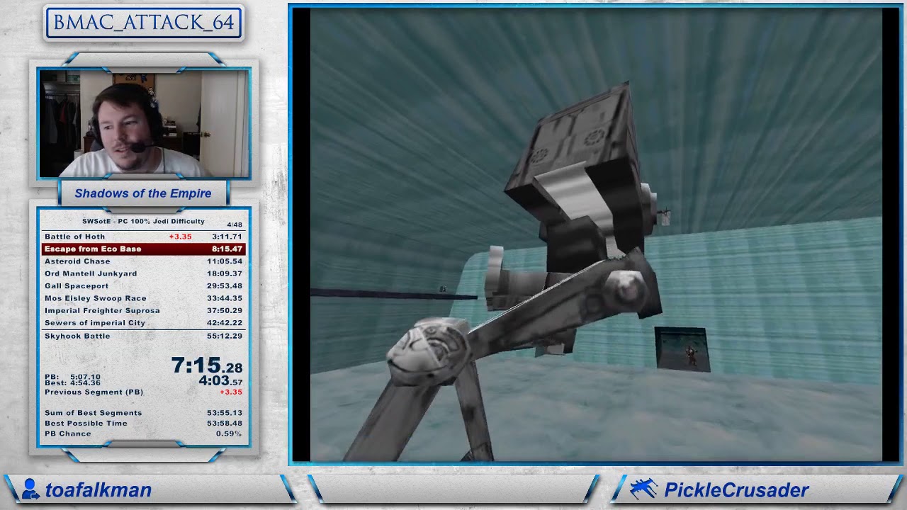 Star Wars: Shadows of the Empire PC 100% Jedi Difficulty 53:42 World Record