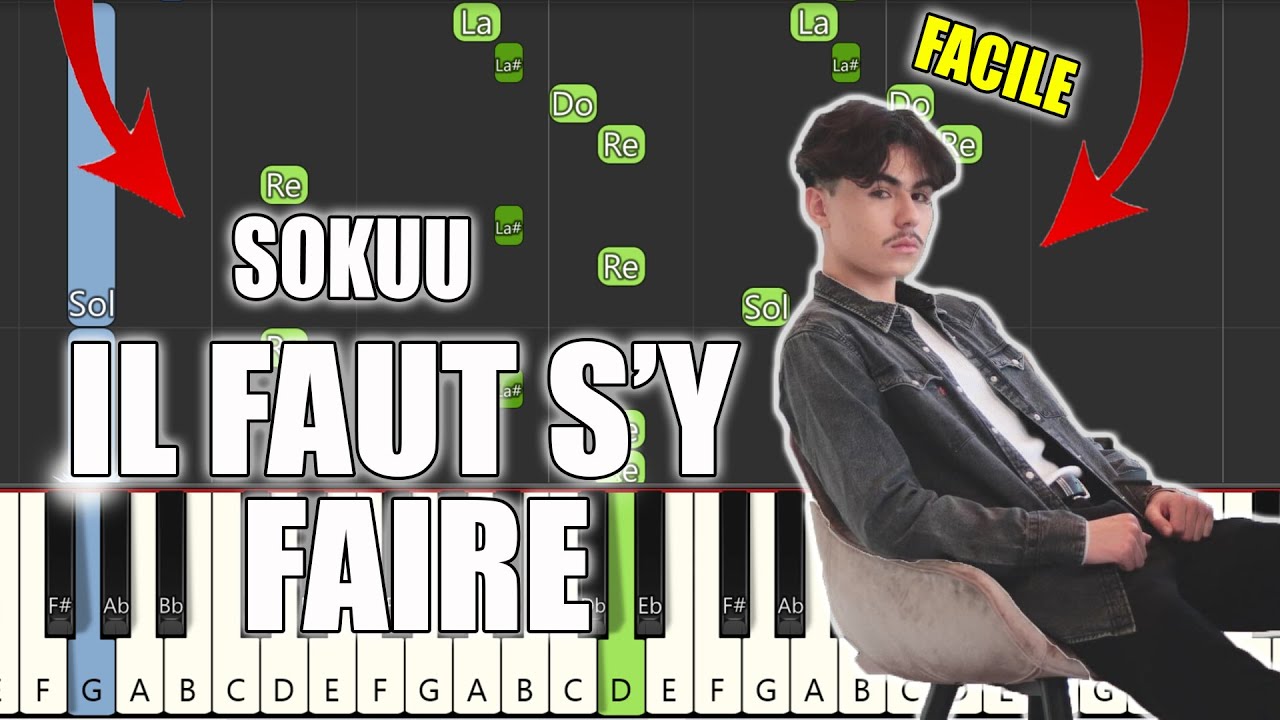 Sokuu - Il faut s'y faire | Vidéo Piano Tutoriel Facile Instrumental RAP (Piano Facile France)