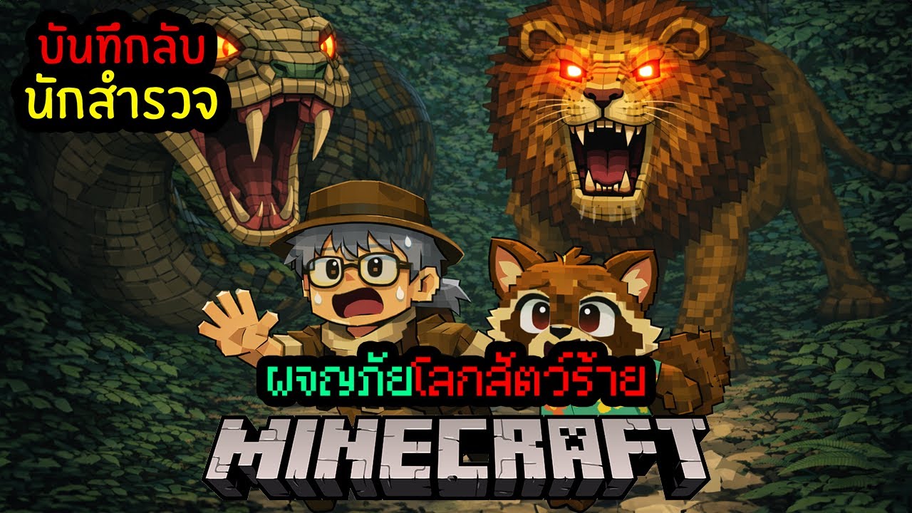 จากสารคดีสัตว์ป่าสู่การแย่งชิงพื้นที่  #Minecraft || บันทึกนักสำรวจผจญภัยโลกสัตว์ร้าย ตอนที่ 1