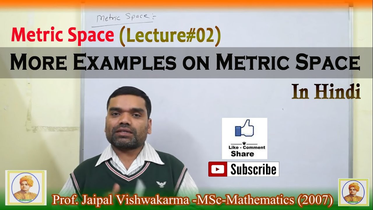 Metric Space - More Examples on Metric Space In Hindi(Lecture-2)