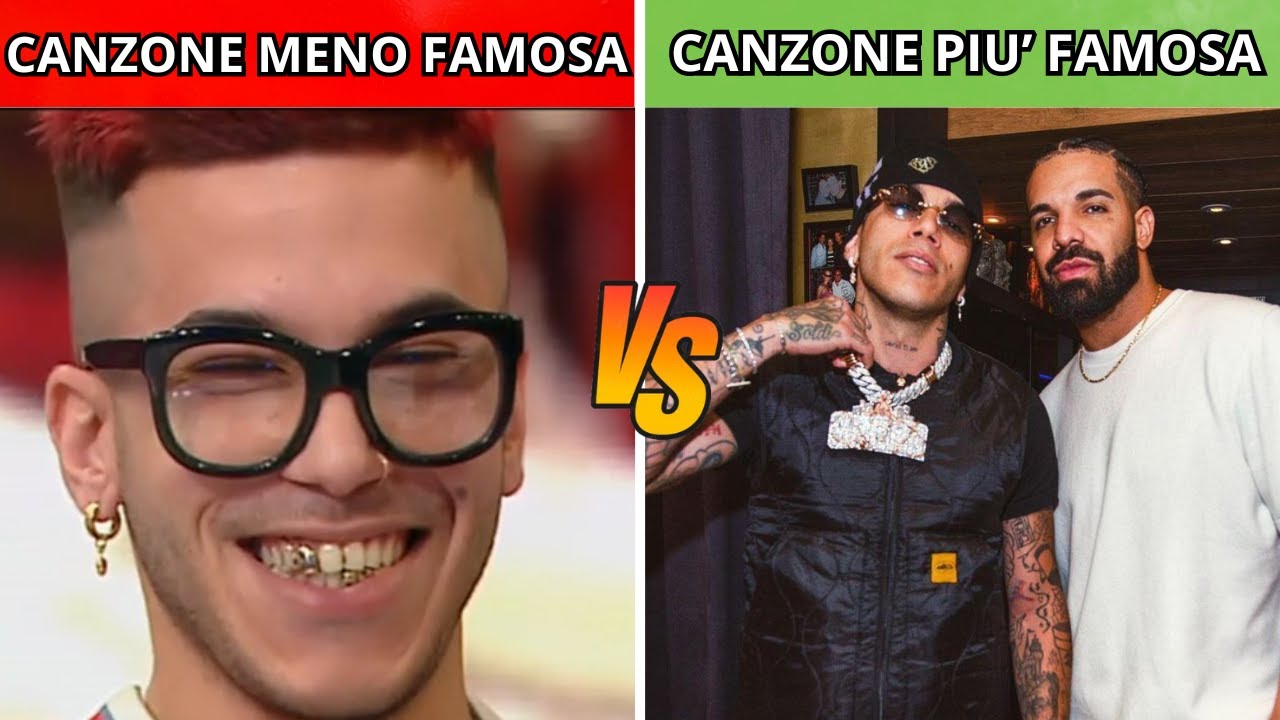 CANZONE MENO FAMOSA vs PIU FAMOSA DEI RAPPER ITALIANI (2024)