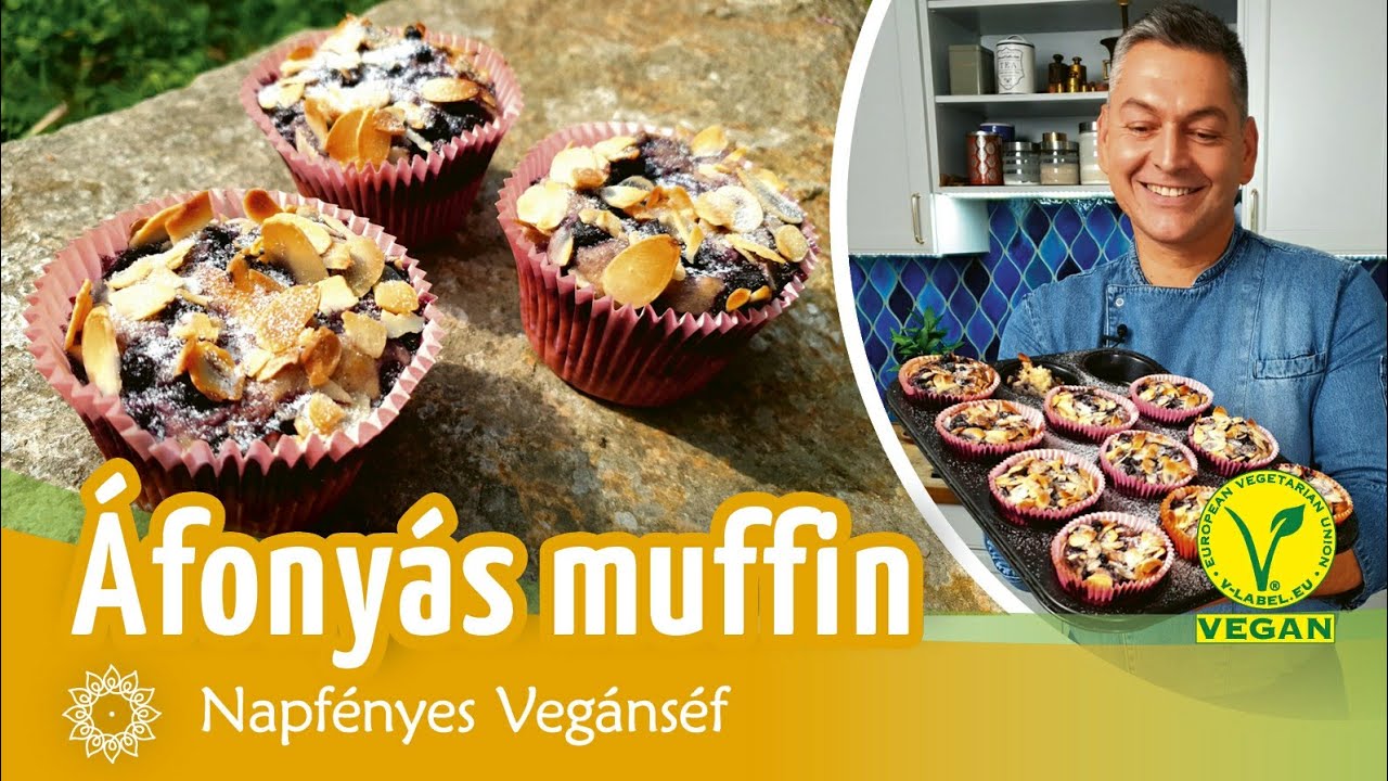 Glutén és cukormentes muffin, áfonyás, mandulás, vegán🧁