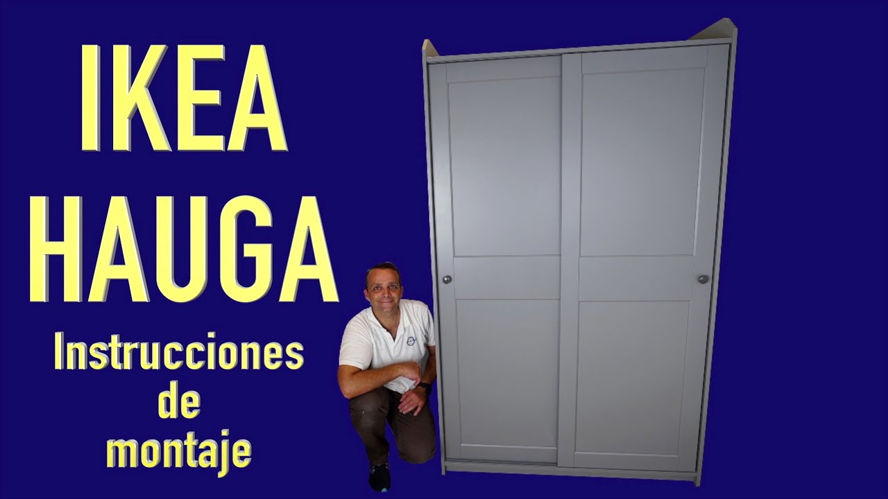 Ikea HAUGA Armario con puertas correderas Instrucciones de montaje