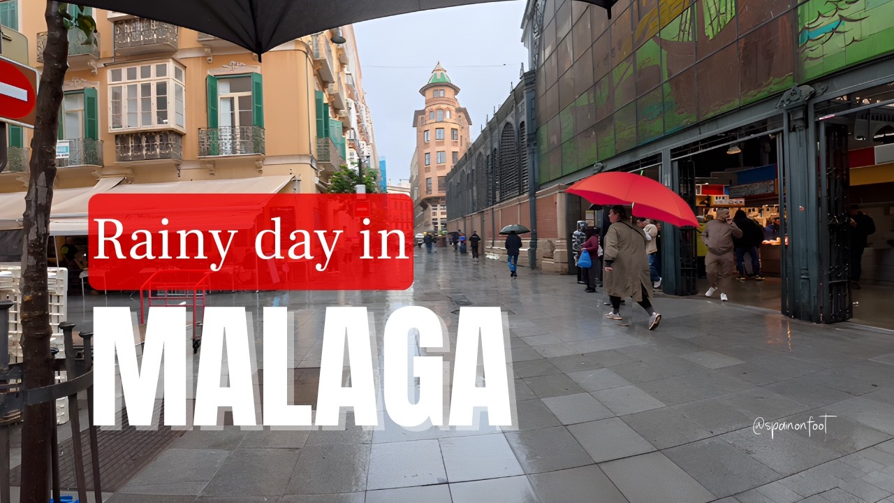 Málaga – 4K Winter Walk in the Rain (ASMR City Tour) 🇪🇸
