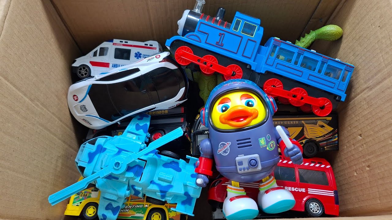 Unboxing Truk Oleng, Bus Telolet, Kereta Api Thomas, Mobil Polisi, Helikopter part 119