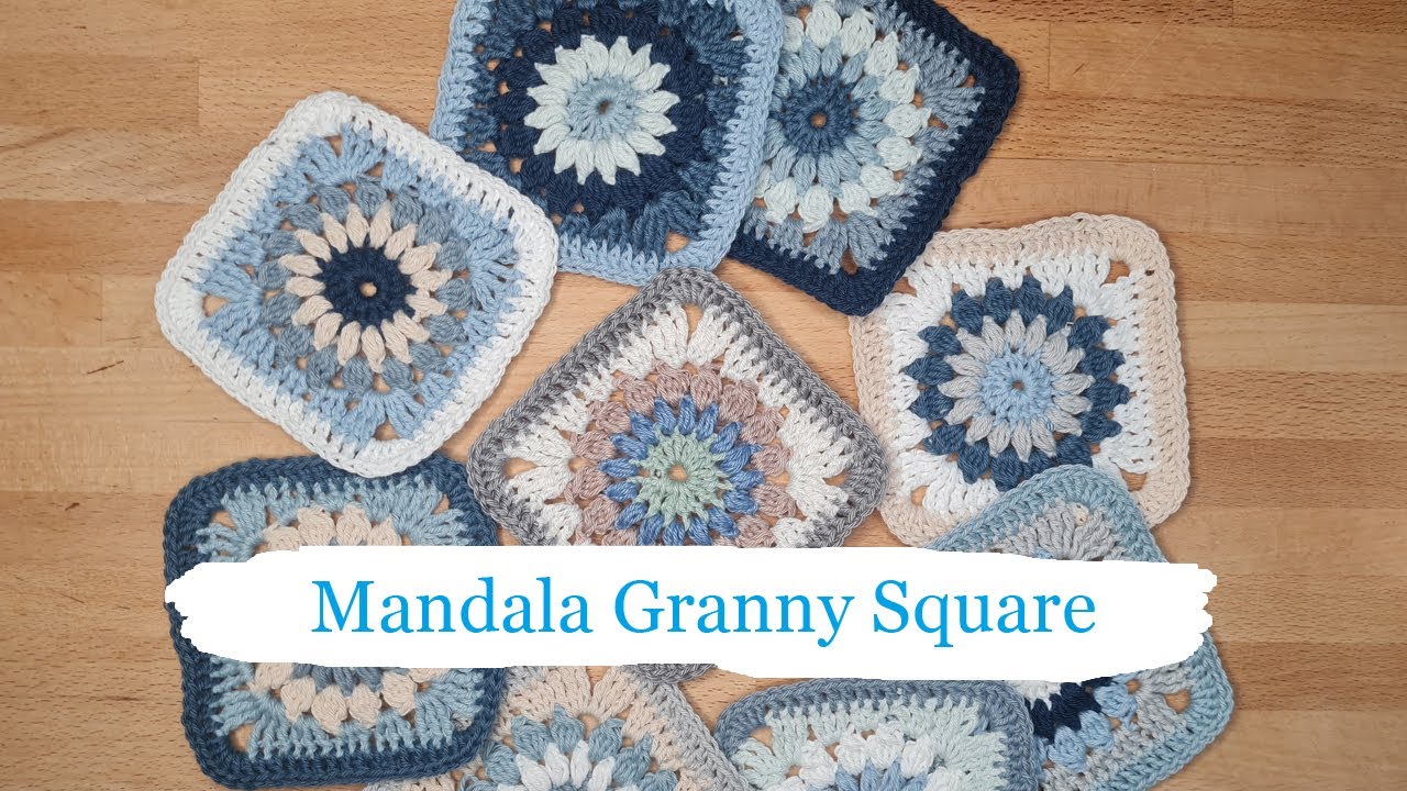 🧶 𝐡ä𝐤𝐞𝐥𝐧 Mandala Granny Square | Quadrate - ohne Knubbel ;)