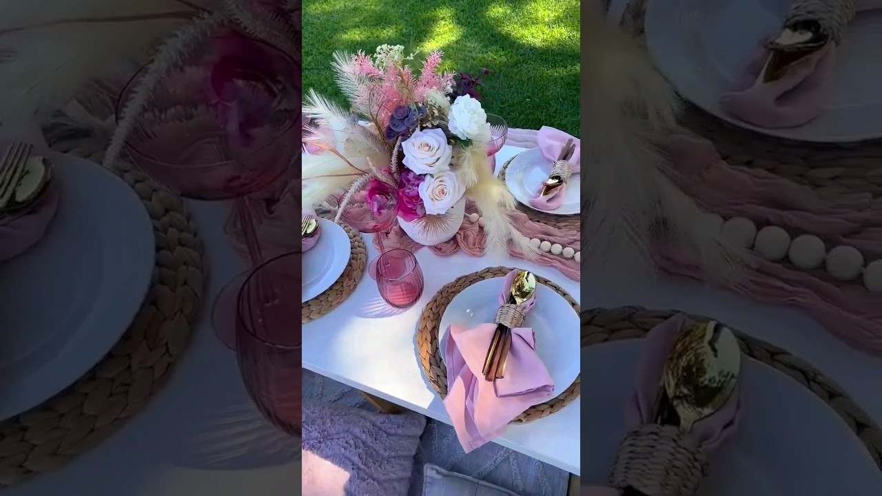 Bohemian vibes with blush and pink tones. #party #decor #decoration #wedding #birthday #viral #fyp