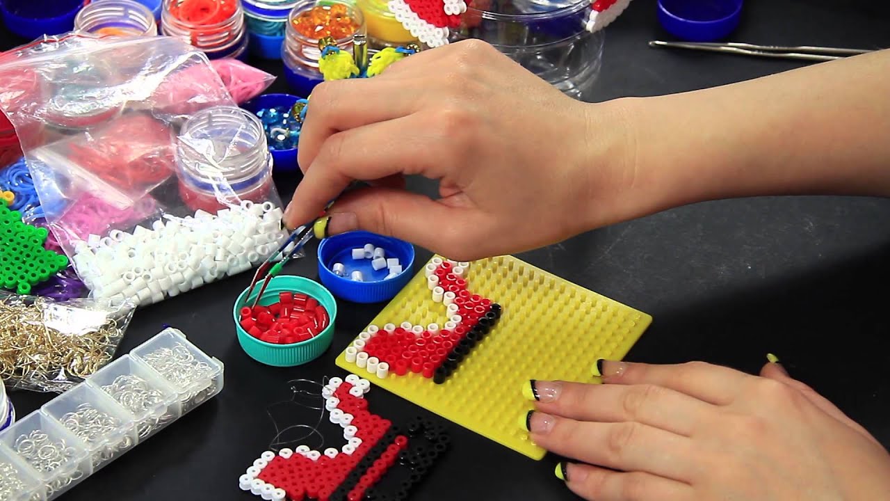 Video Tutorial Slitta Babbo Natale Pyssla albero di natale Full HD 1080p Ita Christmas hama beads