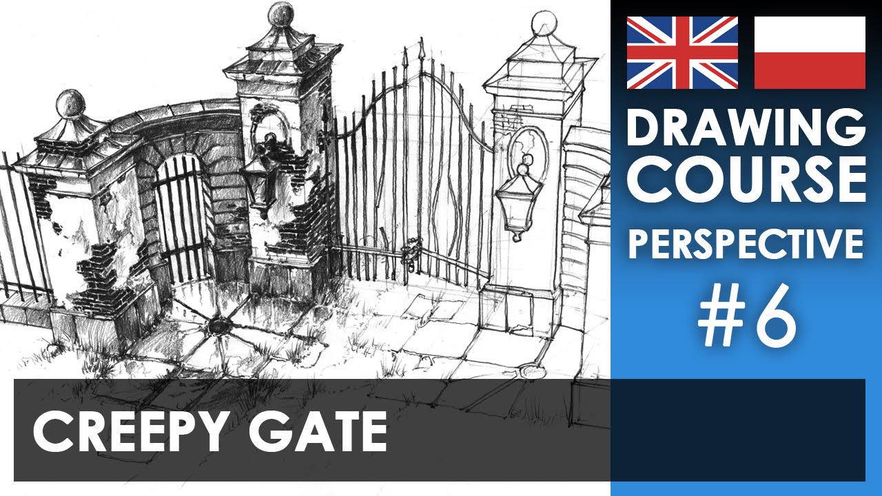 Drawing tutorial - Creepy gate | Kurs rysunku - Upiorna brama [S01E06 ENG/PL]