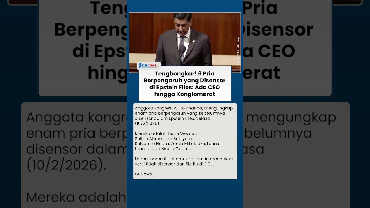 6 Sosok Berpengaruh yang Disensor di Epstein Files Terbongkar, Departemen Kehakiman AS Dikecam