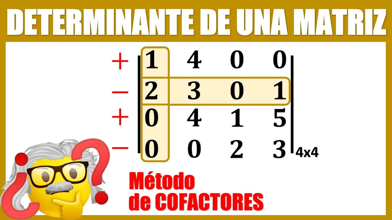 Determinante de una matriz 4x4 por Cofactores