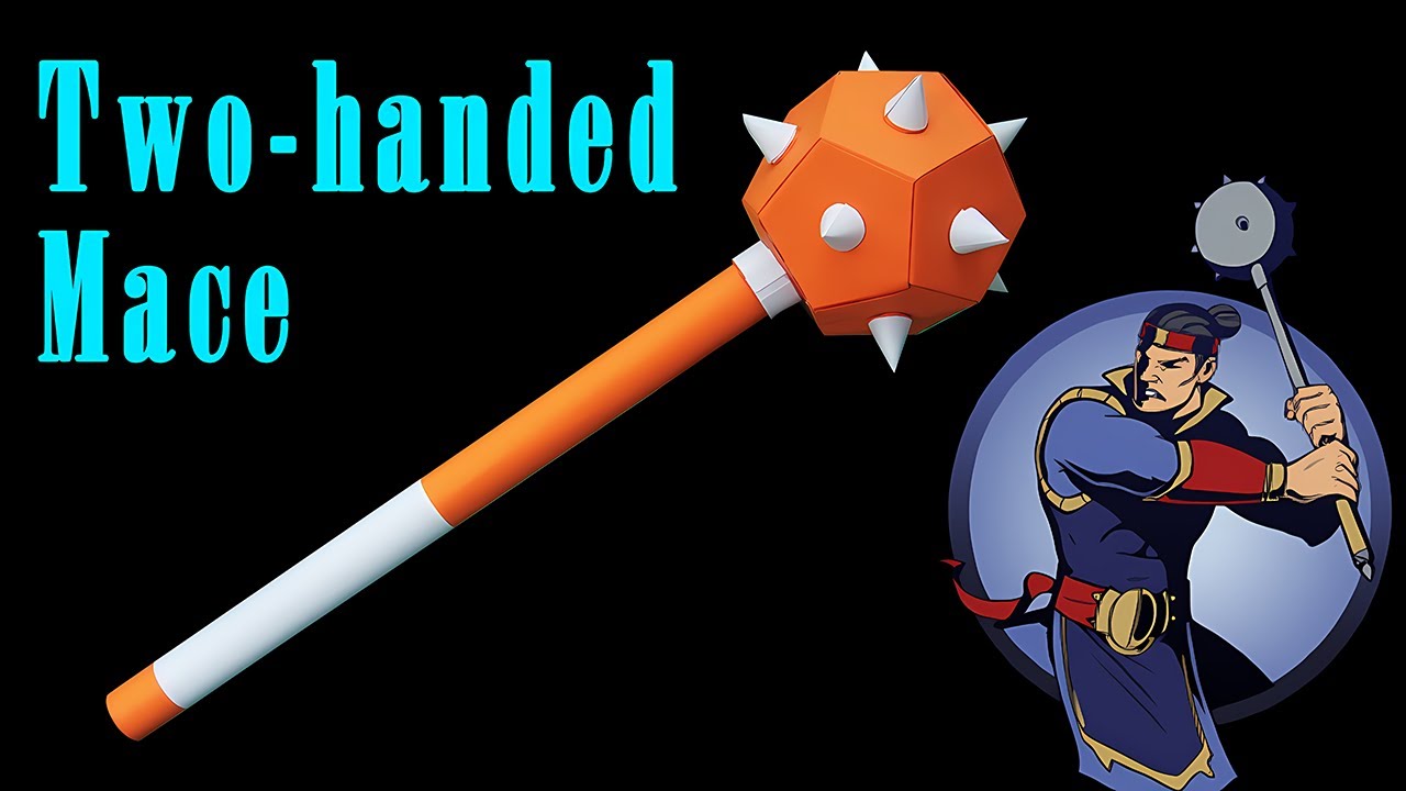 How to make paper two handed Mace Ninja weapon