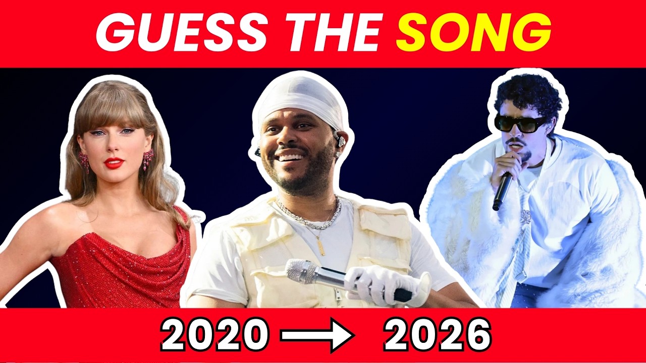 Guess 40 popular songs from 2020 to 2026 : Taylor Swift, The Weeknd, Bad bunny | Music Quiz