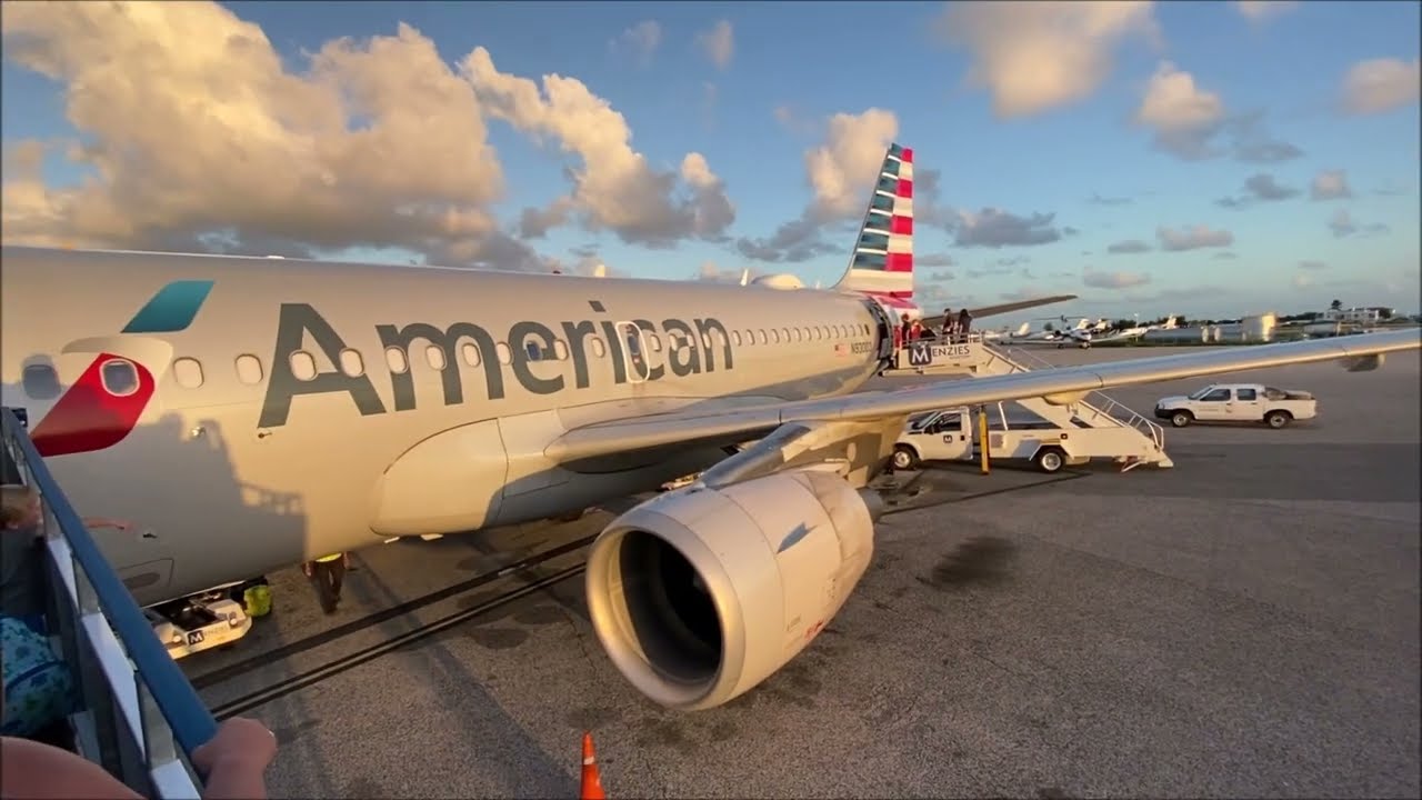 American Airlines Airbus A319 Evening Takeoff Princess Juliana International TNCM SXM
