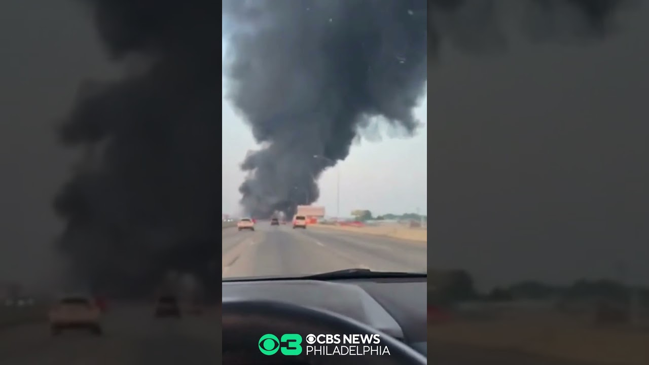 I-95 fire smoke plume