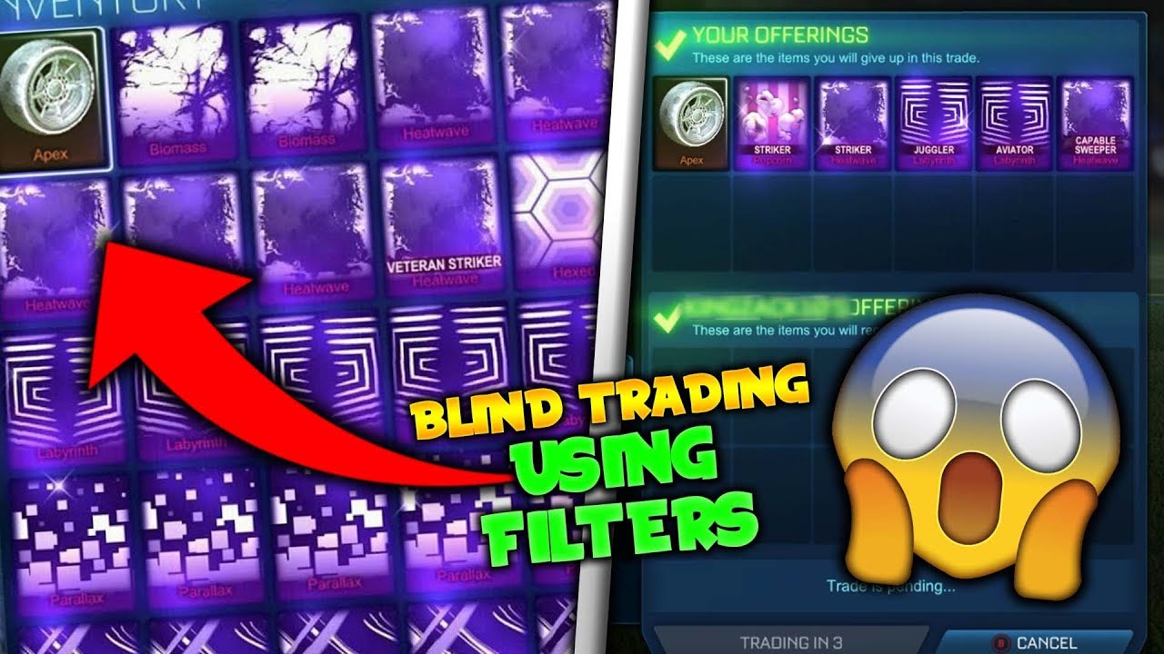 *OMG* BLIND TRADING WHILE USING FILTERS! - TITANIUM WHITE APEX ON THE LINE! (Rocket League)