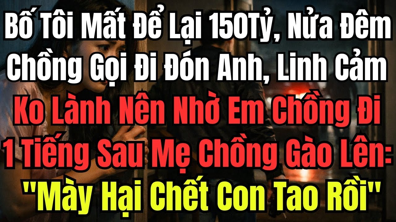Bố Tôi Mất Để Lại 150 Tỷ, Nửa Đêm Chồng Gọi Đi Đón Anh, Linh Cảm Không Lành Nên Nhờ Em Chồng Đi Giú