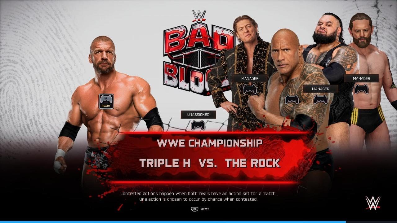 WWE 2K25 The Rock Vs Triple H for WWE Championship - BAD BLOOD