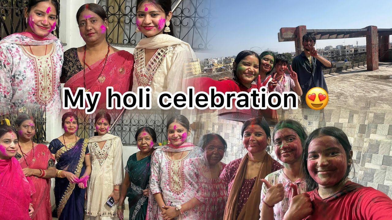 My holi celebration vlog 🥰🥰☺️full masti  enjoy food 🥘 #holicelebration #vlog #viral