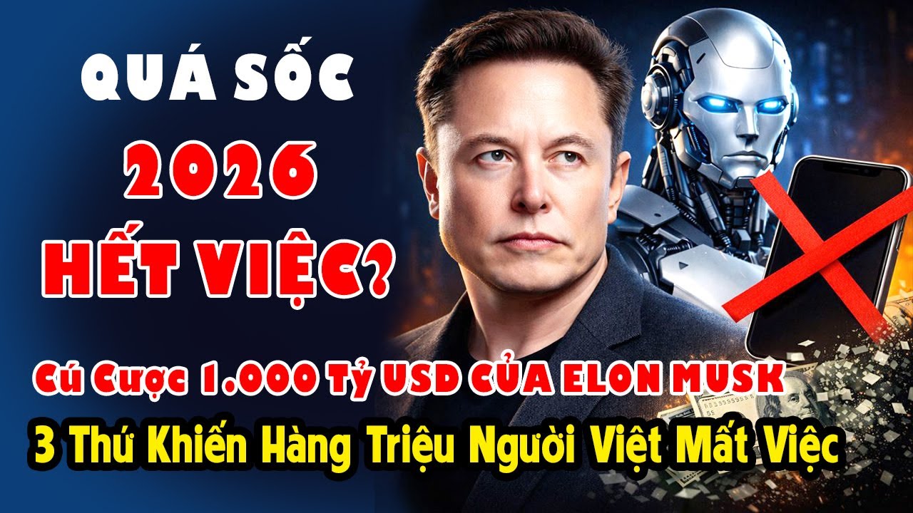 Nóng: Elon Musk Cảnh Báo 2026 - Robot Thay Người, Điện Thoại & Tiền Bạc Sắp Vô Nghĩa