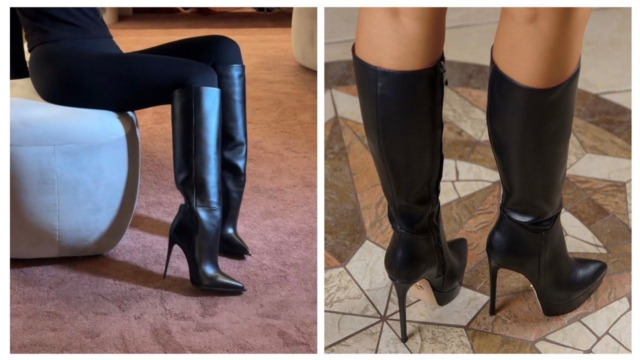 Hottest and eyes leather latex long high heels boots designs ideas