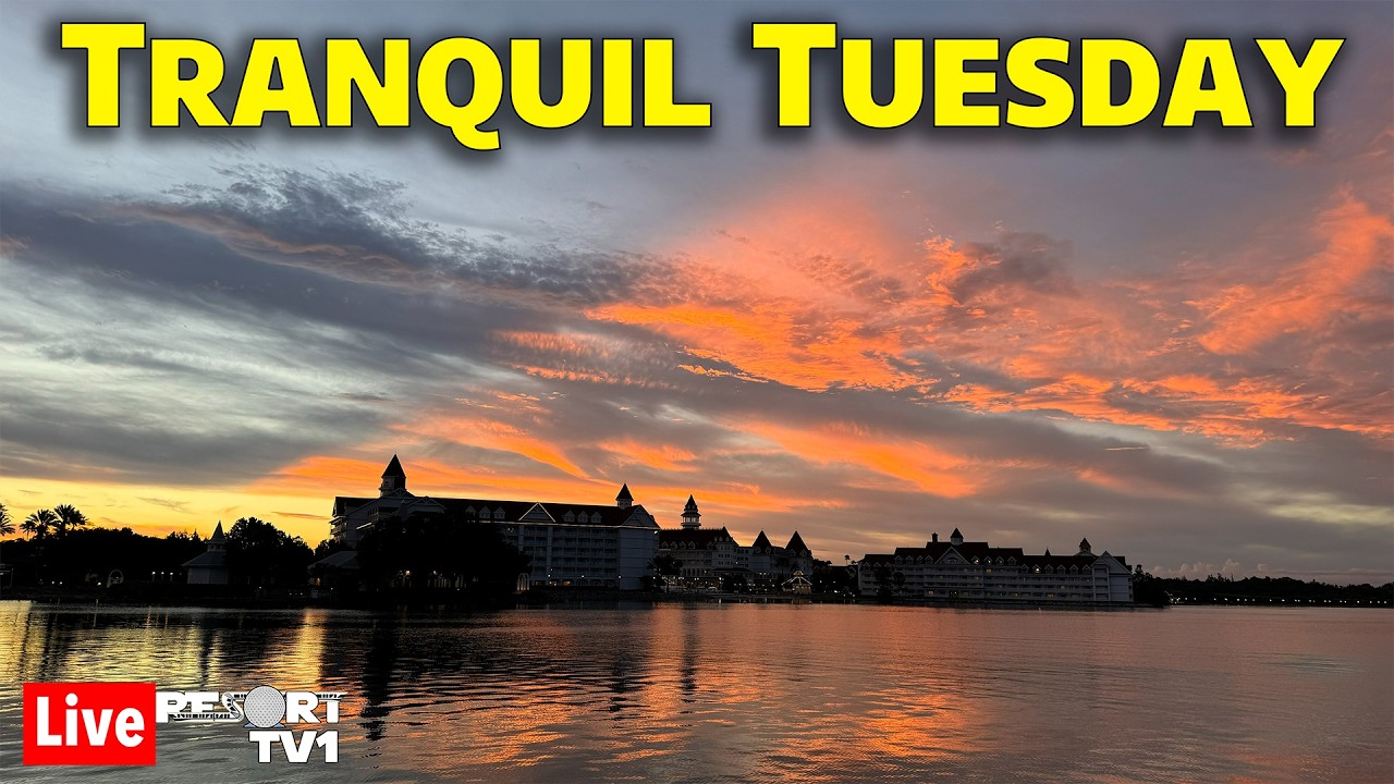 🔴Live: Tranquil Tuesday - Riding Boats around the Magic Kingdom Resorts - 10-20-26