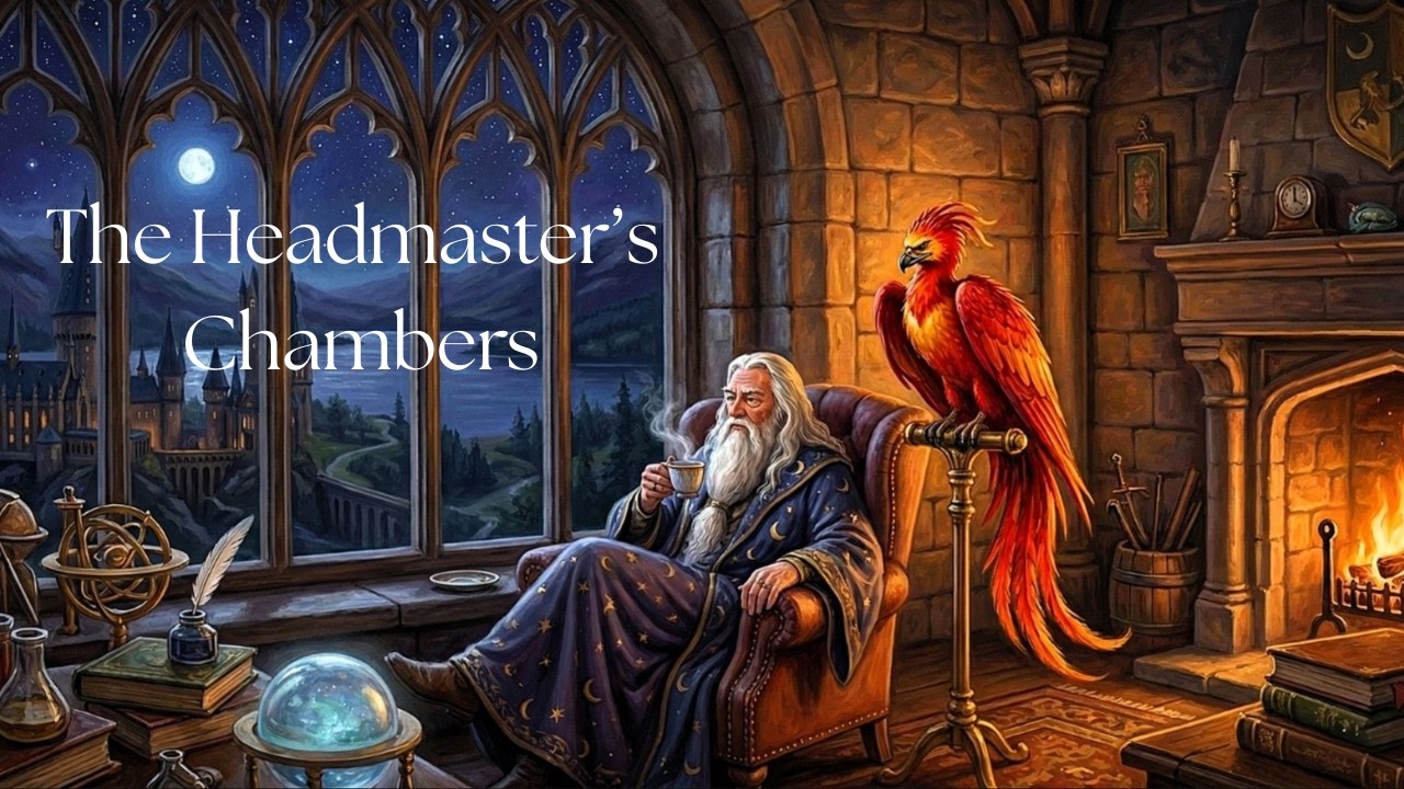 DUMBLEDORE'S FIRESIDE RELAXATION | Hogwarts Lofi Ambience for Deep Sleep