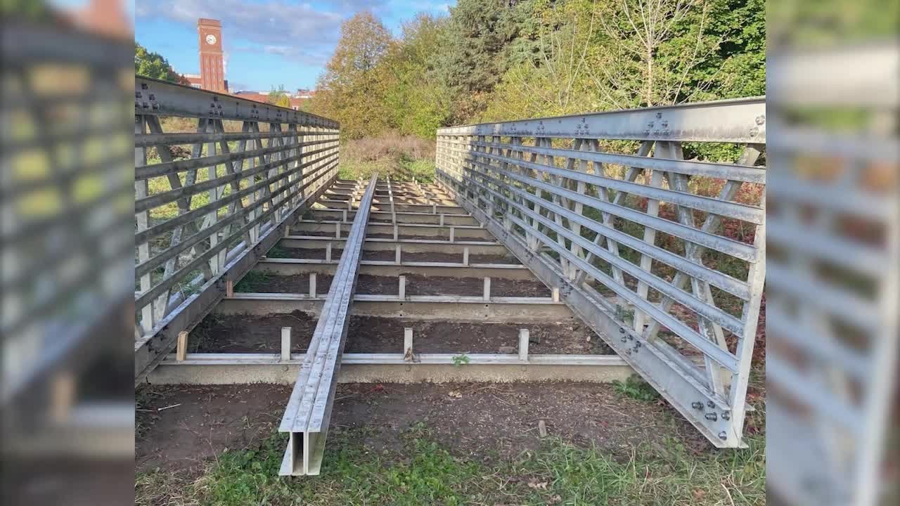 Akron police investigating after 58-foot bridge went missing