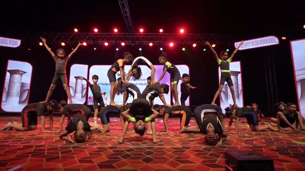 yoga performance #helping Hands School #students of class 3rd to 6th