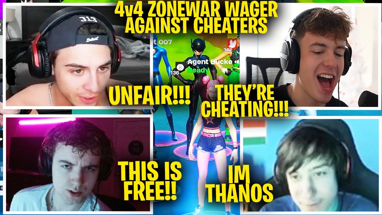 BuckeFPS TEAMS Up With Clix, PeterBot, And Reet & Goes Up Against CHEATERS In A 4v4 ZONEWAR WAGER!