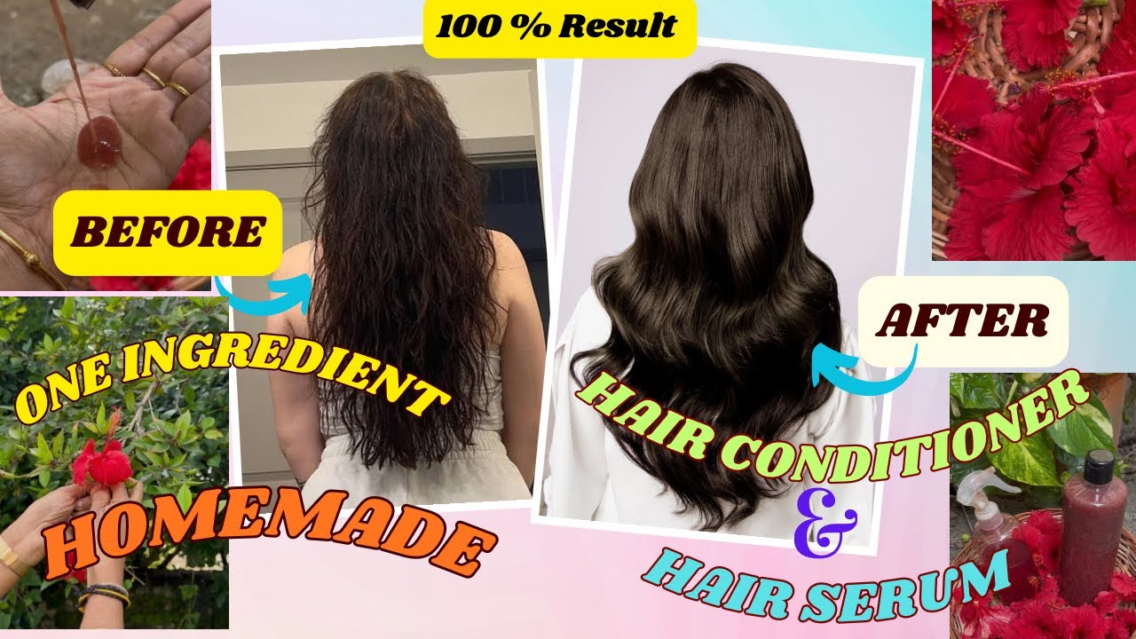 Homemade Hybiscus Hair Conditioner 🌺🍃& Hair Serum 🌺 one major Ingredient l Use in Room Temperature l