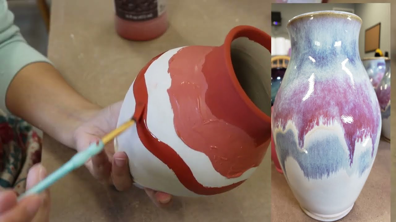 Layering AMACO glazes // Honey Flux, Smokey Merlot and Chun Plum
