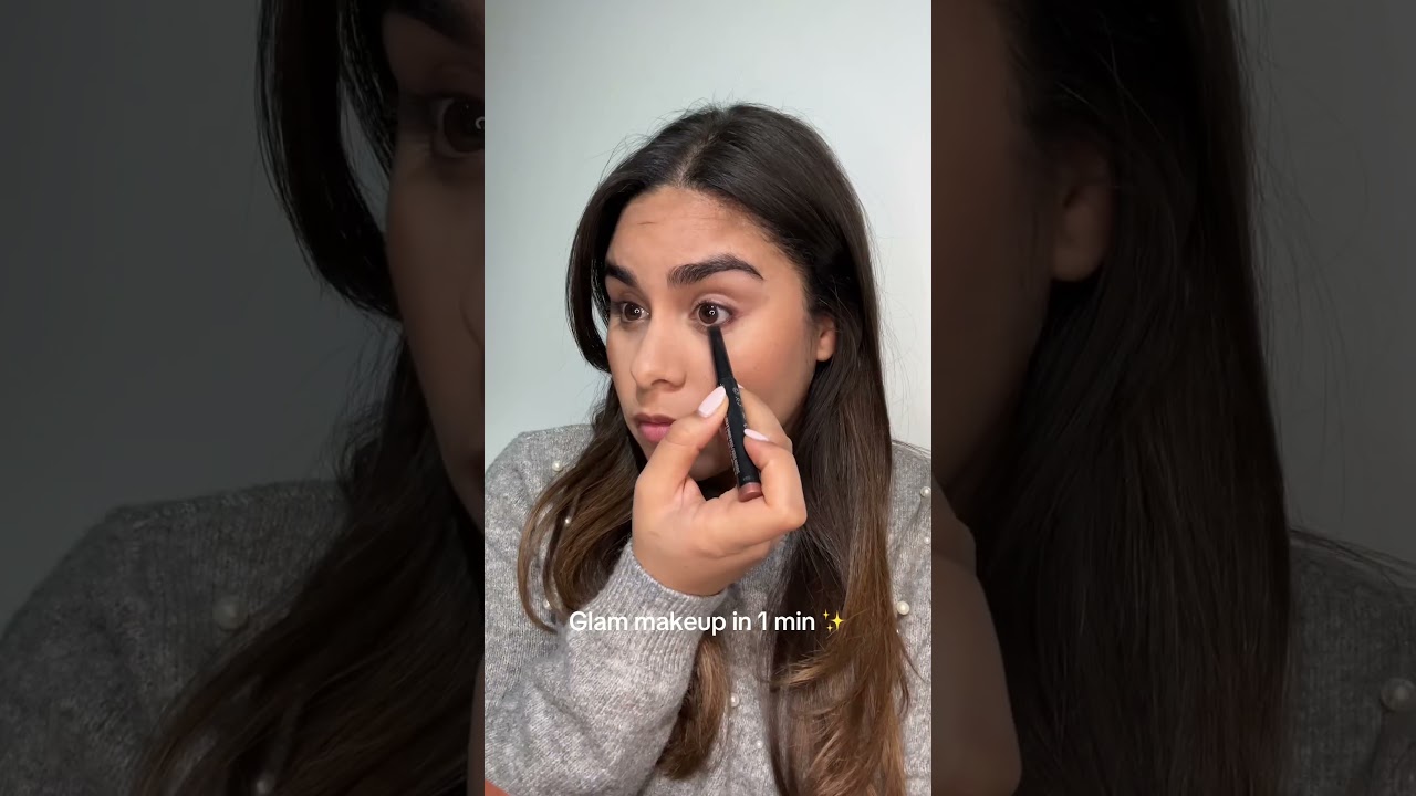 Glam makeup in 1 min ✨