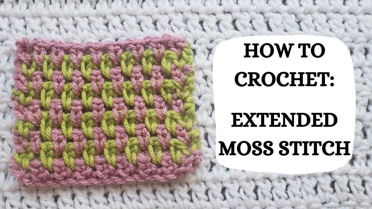 How To Crochet: Extended Moss Stitch | Tutorial, DIY, Beginner Crochet, Basic Crochet, Lace, Cute 🙌