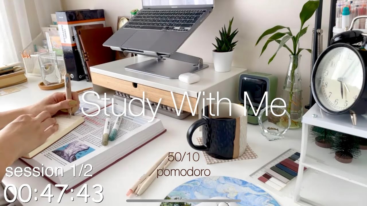 Benimle 2 Saat Ders Çalış 📚 | Pomodoro 50/10 | Study With Me #studywithgizem